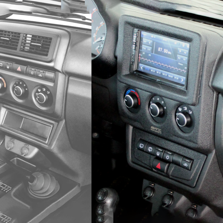 Накладка на консоль панели приборов для L@DA Niv@ Legend (под устройство 2 din) купить недорого с доставкой в Комсомольск-на-Амуре